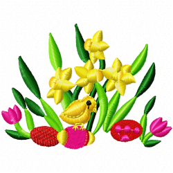 Flowers And Tree Embroidery Design 11